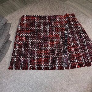 Forever 21 Red and Black Tweed Mini Skirt